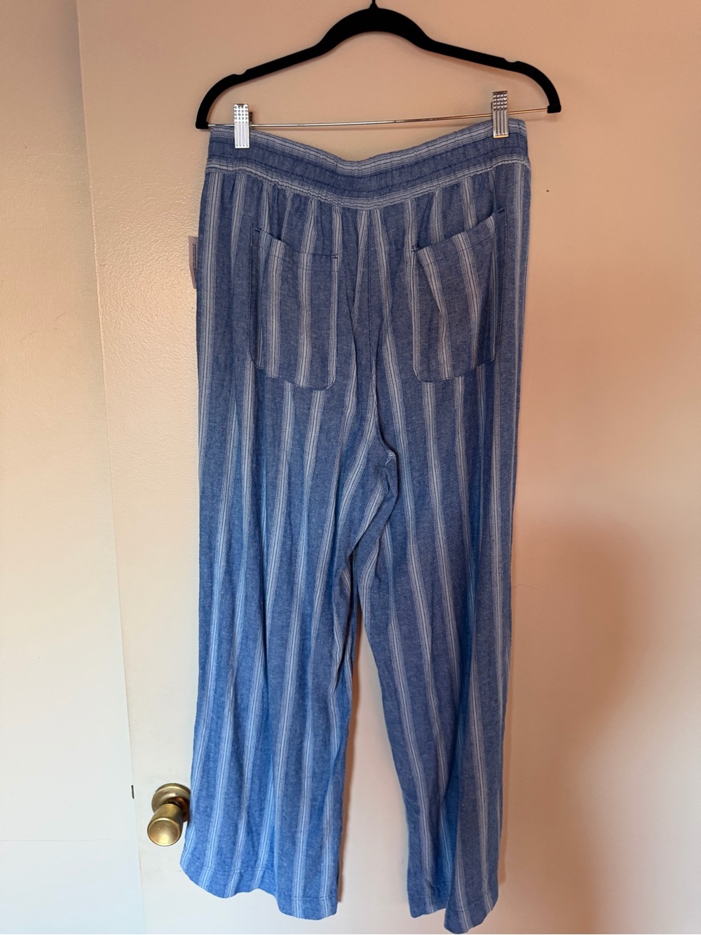 Old Navy Blue & White Striped Wide-Leg Pants - Picture 5 of 5
